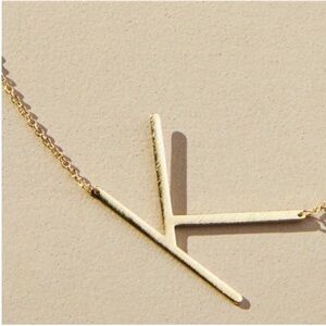 New! Gold Monogram Letter Initial Pendant Necklace NWOT